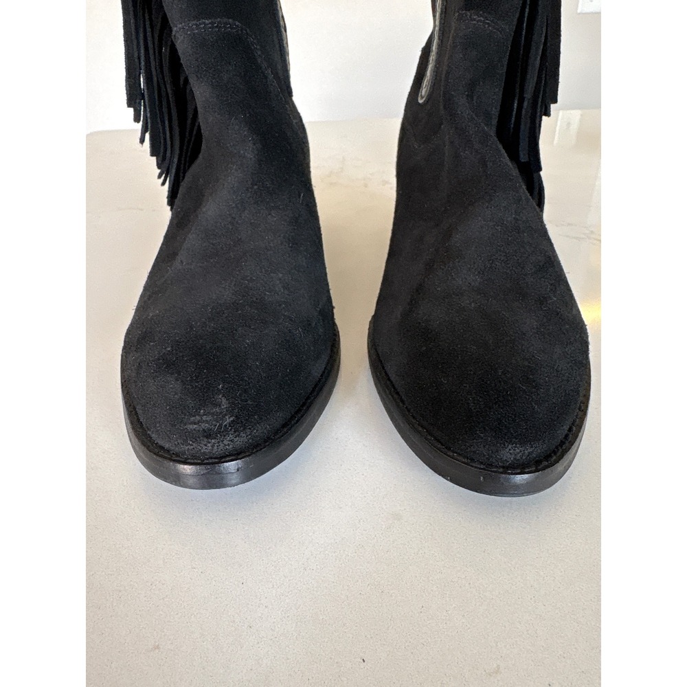 dingo Black Suede Fringe Western Ankle Boots - Picture 4 of 12